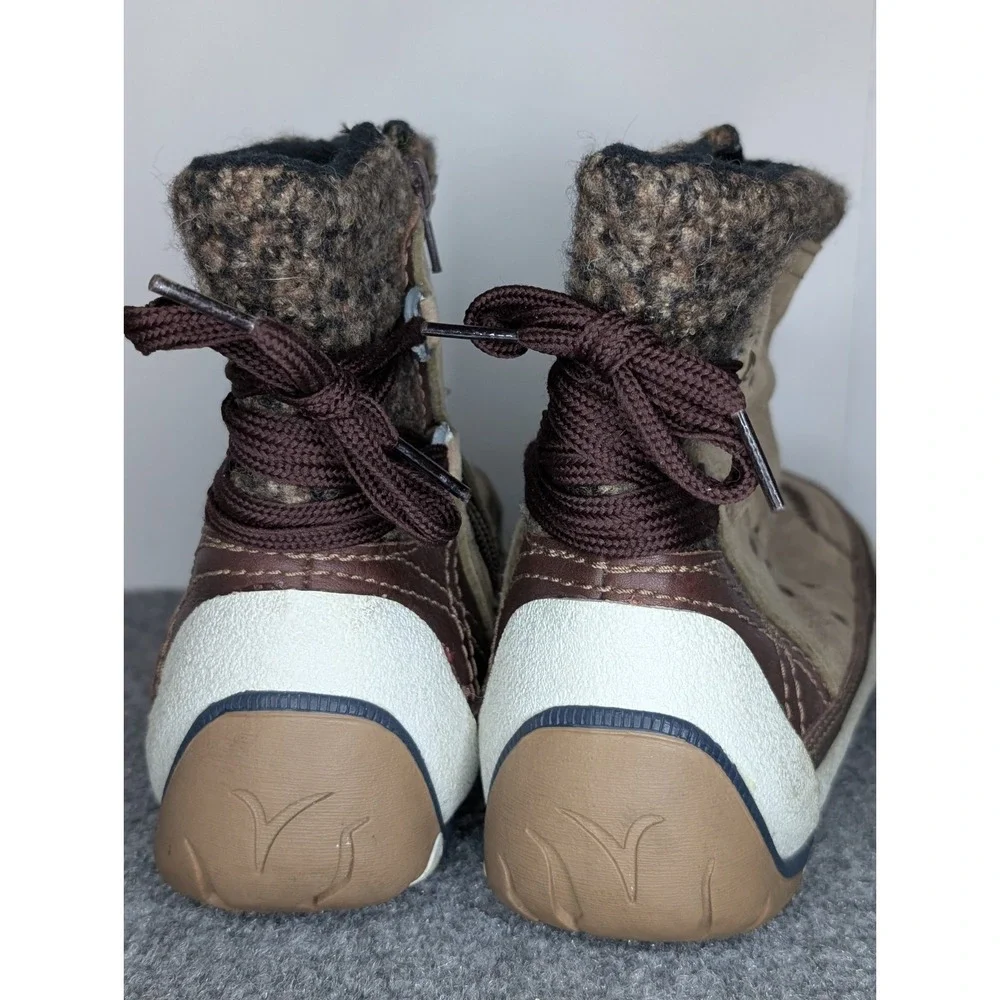 Merrell Puffin Mid Women's Size‎ 8 Suede Tan Leather Winter Boots Primaloft 200g